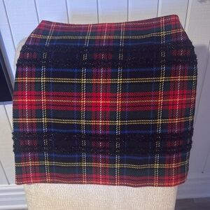 Christmas red plaid skirt